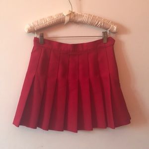 American Apparel Pleated Red Skirt